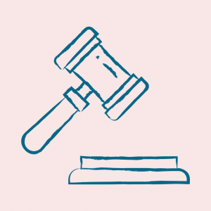 Legal and Advocacy Services. Image of a drawing of a legal gavel.